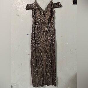 Night Way Collections Black Sequin Maxi Dress